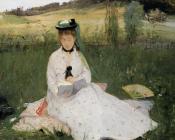 贝尔特摩里索特 - Reading with Green Umbrella